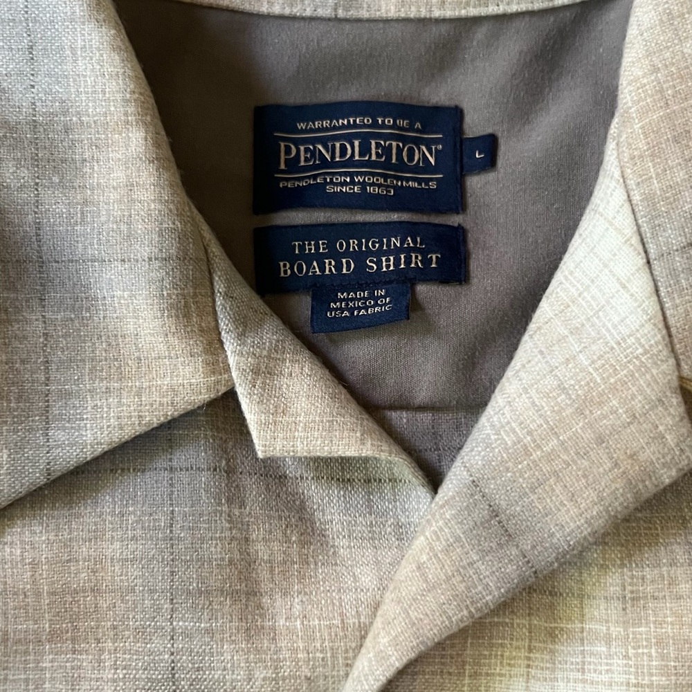 Pendleton Light Tan Board Shirt Large NEW